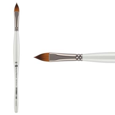 Imagem de Borciani e Bonazzi Pincel de pintura sintético Unico Fiamatto Série 822, língua de gato tamanho 12 - para pintura acrílica e aquarela - Cabo ergonômico, amigo dos animais, virola de latão, feito à mão