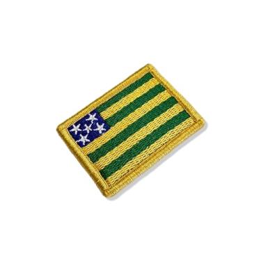 Imagem de BE0172-011 Bandeira Goias Patch Bordado 5,7×3,8cm (B) Fecho de contato gancho)