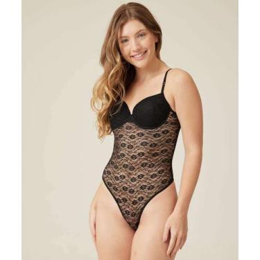 Imagem de Body Feminino Sensual Renda Bojo Marisa-55008, Preto, 44