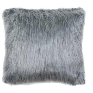 Imagem de Almofada de luxo com enchimento de pelo alto, 45x45(Cinza)