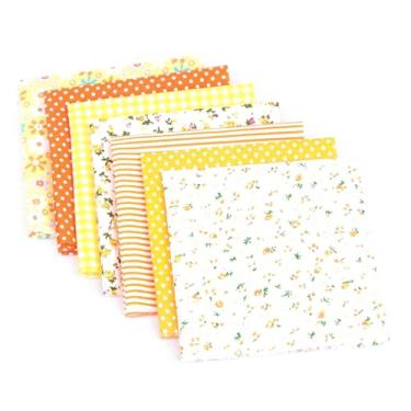 Imagem de 7Pcs Set DIY Padrões Assortidos Tecido de Algodão com Estampa Floral Patchwork para Costura Quilting Bolsas Têxtil Pequenas Artesanais Travesseiro Toalhas Mesa Lençóis Cama