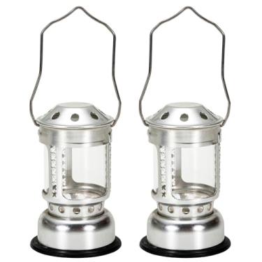 Imagem de Lanterna de velas portátil liga alumínio para acampamento pesca noturna e lamparina chá suspensa