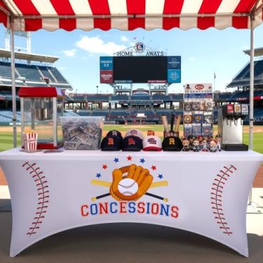 Imagem de Hahafelt Toalha de mesa retangular elástica de elastano de 1,8 m, capa de mesa elástica universal resistente a vincos para aniversário, casamento, formatura, ano novo, evento esportivo