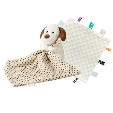 Imagem de CREVENT Cobertores de segurança macios de pelúcia para meninos e meninas, ótimos presentes para chá de bebê de aniversário - cachorro abraçando + etiqueta