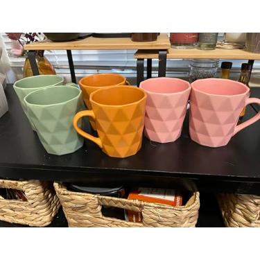 Imagem de MIWARE Canecas de café de porcelana de 355 ml, conjunto de 6 canecas para chá, leite, cacau quente, azul claro