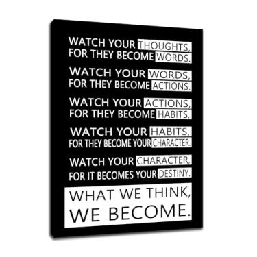 Imagem de Pôster em tela motivacional impresso arte de parede decoração de casa inspiradora empreendedor citações afirmação pintura inspiradora arte para quarto escritório academia esticada e emoldurada [45,7