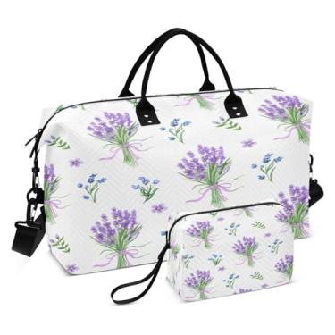 Imagem de CEBUGI Bolsa feminina acolchoada de lavanda roxa grande bolsa de viagem de fim de semana bolsas hospitalares para trabalho de parto e parto