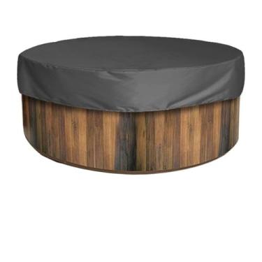 Imagem de CYTJHMD Capa redonda para banheira de hidromassagem, capas de banheira de hidromassagem de substituição, resistente a UV, capa protetora de spa portátil à prova d'água para banheiras de hidromassagem