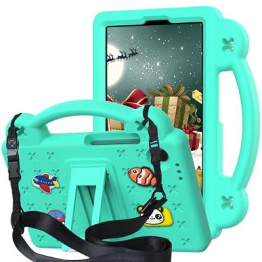 Imagem de QYiiD Capa infantil para tablet Onn.11 Pro 2024 (modelo: 100146660), proteção total à prova de choque, EVA leve, alça de ombro dobrável para tablet Onn 27.9 cm Pro Gen 4, verde