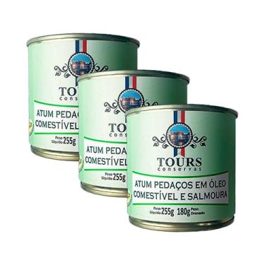 Imagem de Kit 3X: Atum Pedaços em Óleo Tours 255g