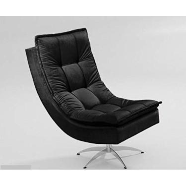 Imagem de Poltrona Nilla Chaise Tecido Liso Cor Preto