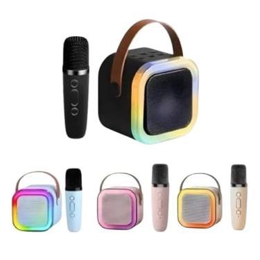Imagem de Caixa de Som Alto-falante Karaoke com Microfone -Bluetooth -Luzes LED e Diversão para Toda a Família Com 1 Ou 2 Microfones (1, COR ALEATÓRIAS)