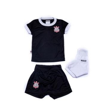 Imagem de Conjunto Corinthians Artilheiro - Camisa + Shorts + Meião - Infantil -