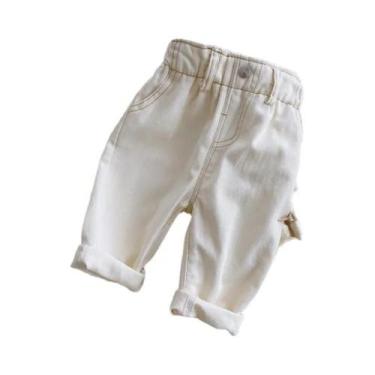 Imagem de Calças Jeans De Cintura Alta Para Crianças, Calças Casuais Para Menino