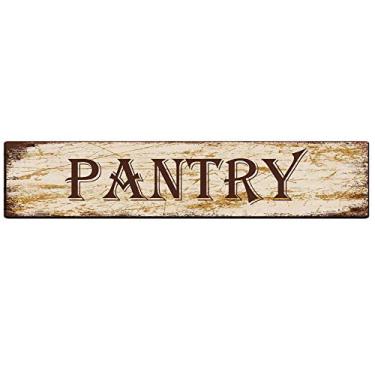 Imagem de Pantry Placa metálica de alumínio rústica placa de estanho decoração de parede retrô 4x16 pol/10x40 cm