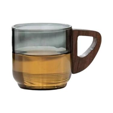 Imagem de Xícaras De Chá Pequenas De Vidro Em Mogno Com Alças, Copos De Água Tra