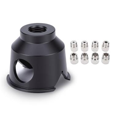 Imagem de Luocute Guia de Perfuração para Furos Retos, Gabarito de Perfuração Vertical de Liga de Alumínio Com Buchas Intercambiáveis, para Projetos DIY de Marcenaria e Metalurgia (Conjunto preto de 8