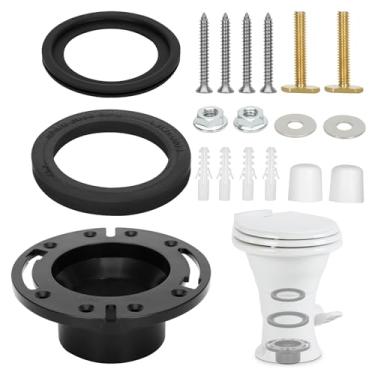 Imagem de Kit de vedação de vaso sanitário RV com soquete de 7,6 cm para banheiros Dometic 300/310/320 RV, kit de peças de reposição 385345892 Flange, vedação esférica de descarga 385311658 e junta de vedação