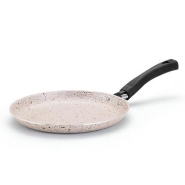 Imagem de Panquequeira Antiaderente 22 cm, Alumínio com Revestimento Interno 6 Camadas, Cabo Baquelite, Bege Stone, 0,75 L