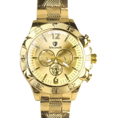 Imagem de Relógio Masculino Analógico Caixa Grande Aço Inox com Colar Cruz Kit Presente Completo