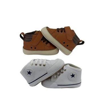 Imagem de kit 2 pares sapatinho bebê tênis em oferta envio imediato - Bicho De P