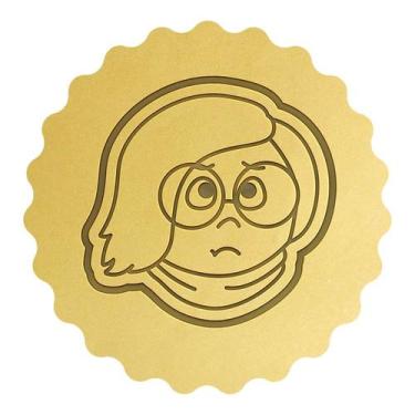 Imagem de Cortador Biscoito Cabeça Tristeza Divertidamente - Doce Impresso,  6cm