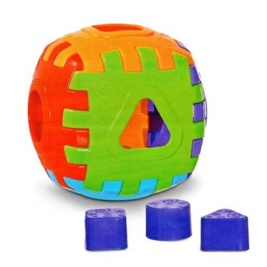 Imagem de Cubo Didático Colorido Com Peças De Encaixar - Jp Brink