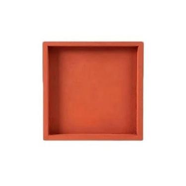 Imagem de Pires de plantas Pires para vasos de flores cimento sintético, para áreas internas e externas, bandeja drenagem quadrada para plantas(Orange,XX-Large)