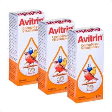 Imagem de 3 Avitrin Complexo Vitamínico Coveli Para Pássaros - 15ml