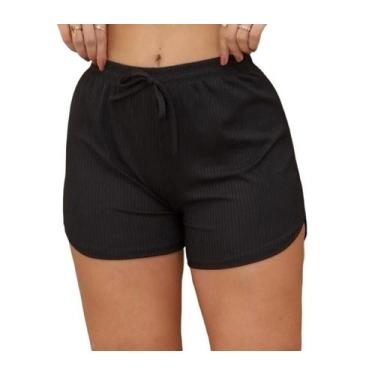Imagem de Shorts feminino individual malha canelada conforto para o seu dia qual