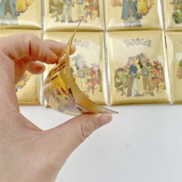 Imagem de  Kit com 25 Cartas Pokémon Douradas Cromadas  Edição de Colecionador c
