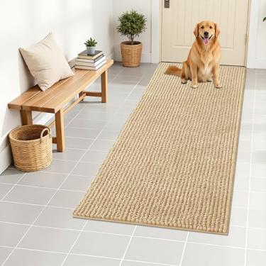 Imagem de OLANLY Tapete de porta de cachorro para patas enlameadas 47 x 24, capacho de lama de chenille ultra absorvente, antiderrapante, lavável e com armadilha de sujeira para entrada interna, tapetes de cama