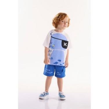 Imagem de Conjunto Infantil para Menino com Camiseta e Bermuda oMar Três e Já-Masculino