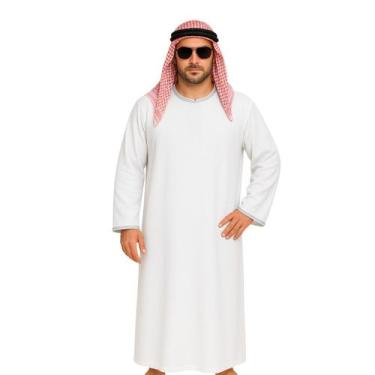 Imagem de Túnica Sheik Árabe Adulto Branca - Fantasia