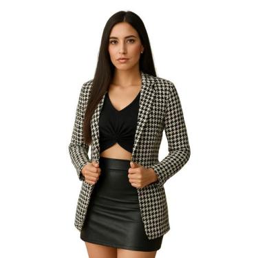 Imagem de Conjunto Feminino Elegante Saia e Cropped com Blazer Social Alfaiatari
