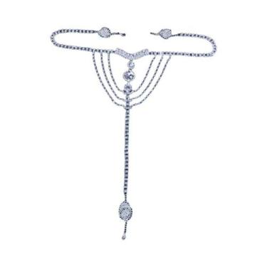 Imagem de Corrente De Cintura De Cristal Vermelho Com Strass Para Mulheres, Joia