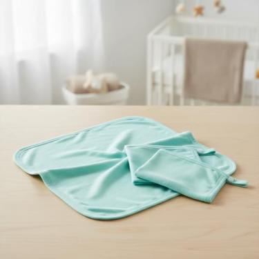 Imagem de Jogo 3 Unidades Fraldas Boca Bebê Malha Lisa Toque Suave Babete com Prendedor de Chupeta 30x30cm Verde