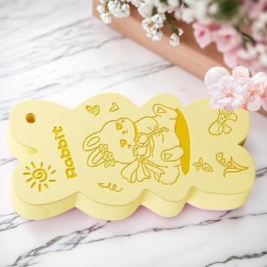 Imagem de Esponjas de banho para chuveiro | Esponjas de banho com padrão de coelho para banho esfoliante | Lavagem de pano macio de limpeza para a pele das costas, rosto, viagem, acampamento, banheiro, chuveiro