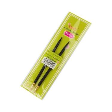 Imagem de Agulhas De Tricô Circulares E De Ponta Dupla Com Cabo De Sândalo De Ta