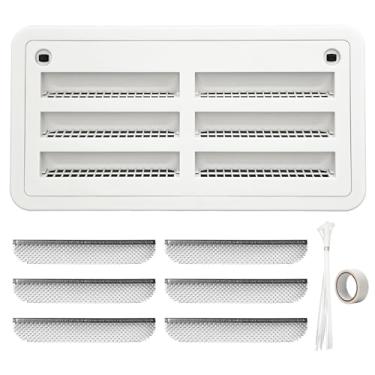 Imagem de Gtouse Substituição da tampa do respiradouro do refrigerador RV 20-3/4"W x 26-3/10.2 cm A, ventilação de montagem inferior/superior do refrigerador RV com tela, porta de ventilação da geladeira RV