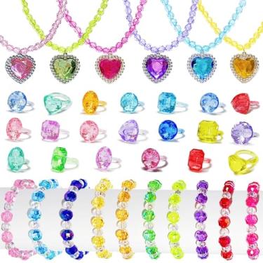 Imagem de POJIMAL 36 PCS Princess Party Favors, Princess Play Jewelry for Little Girls Toddler, Kids Necklace Bracelets Rings Set, Costume Dress Up Jewelry Birthday Gifts for 4 5 6 7 8 9 Years Old Girls