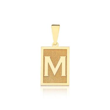 Imagem de Pingente Letra Inicial Quadrado Todas Letras Ouro 18k Pm03 - MAEHLER, 