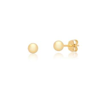 Imagem de Par De Brincos De Bolinha 4mm Em Ouro 10k Ab22 - MAEHLER Arte Em Joias