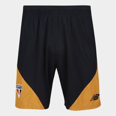 Imagem de Calção São Paulo Treino 26/27 New Balance Masculino, Preto, Amarelo, M
