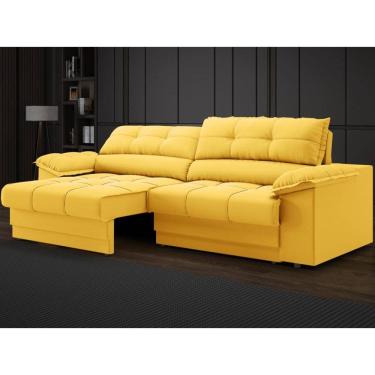 Imagem de Sofá com Carregador USB e Molas no Assento Retrátil Reclinável Mimo 2,30m Velosuede - NETSOFAS