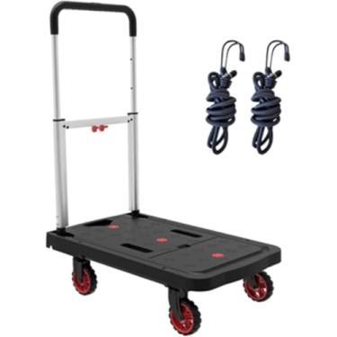 Imagem de Carrinho dobrável ajustável - Carrinho de mesa portátil com capacidade de 136 kg com alça para compras, movimentação de itens pesados - Carrinho de mão utilitário versátil para transporte e