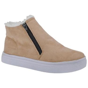 Imagem de Tênis Botinha Feminino Com Pelo Forrada Tecido Suede - Kokota Mania, B