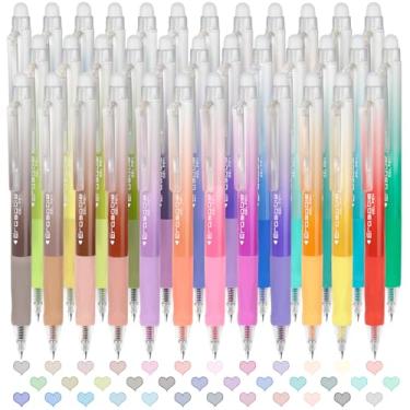 Imagem de Solati Canetas de gel apagáveis de 36 cores, canetas apagáveis coloridas de ponta fina de 0,7 mm, fazem com que os erros desapareçam, tintas de cores sortidas para escrever, fazer anotações, escola