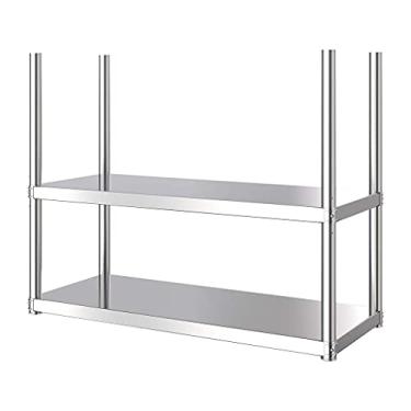 Imagem de HHHJQFAAT Prateleira de aço inoxidável 304 estilo europeu, moldura de teto de 2 andares, rack de armazenamento suspenso para restaurante e bar, 6 tamanhos (70 x 35 x 80 cm)