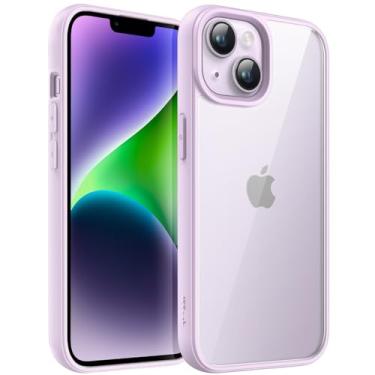 Imagem de JETech Capa para iPhone 14 6,1 Polegadas, Capinha Protetora de Telefone à Prova de Choque, Moldura de TPU Fosca de Cor Sólida, Case para Parte Traseira Transparente Antiarranhões (Roxo)